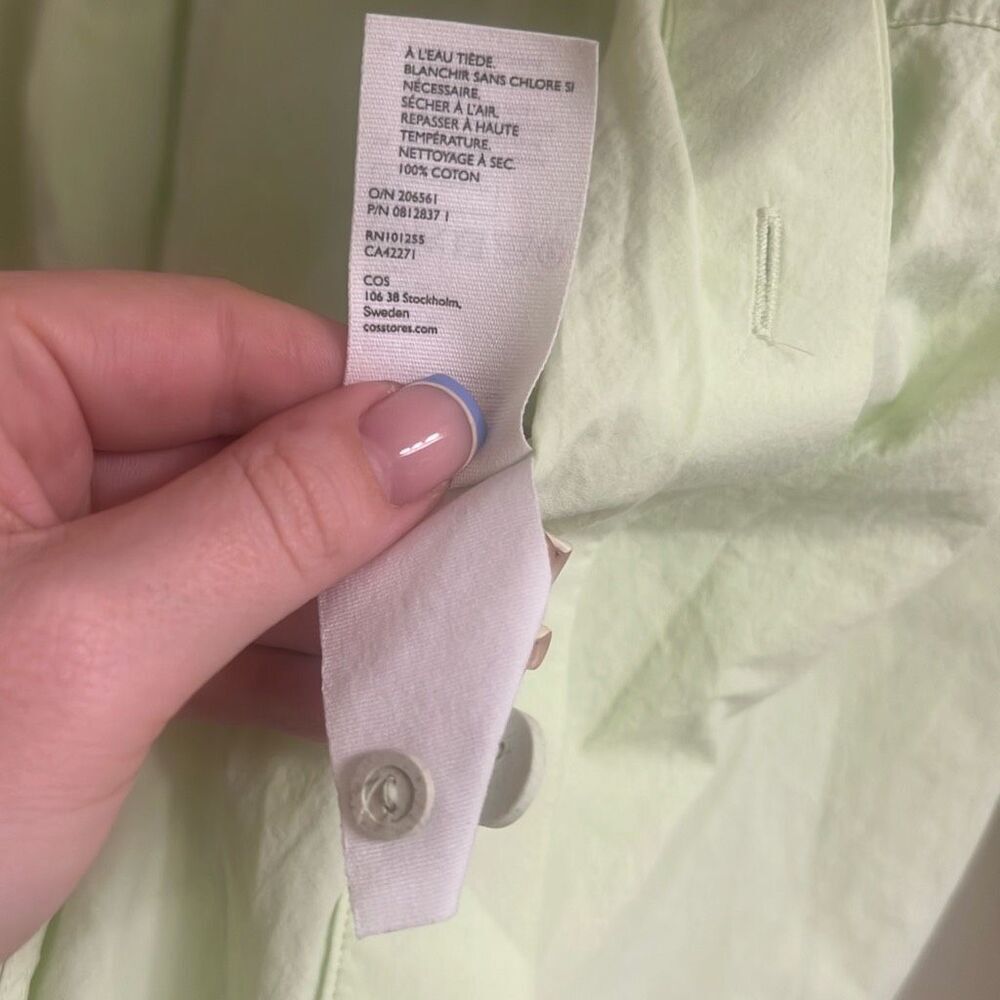 ✨COS Oversized Cotton Lime Green Sz Small Tunic✨ - Picture 11 of 11